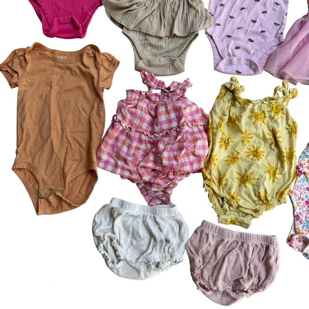 Baby Girl 12-18M Romper Bodysuit Bloomer Bundle Pink Yellow Summer‎ Floral 10pc